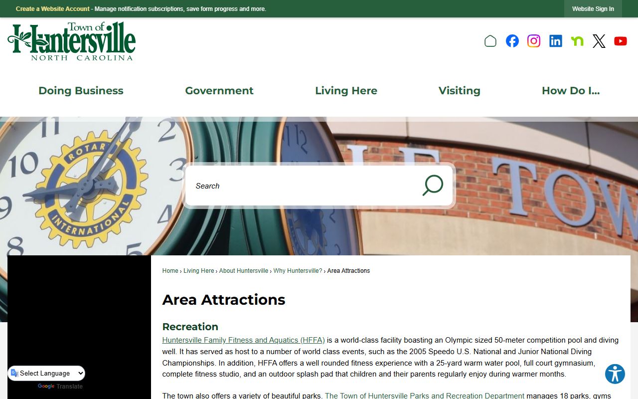 Town of Huntersville town clerk office for public records