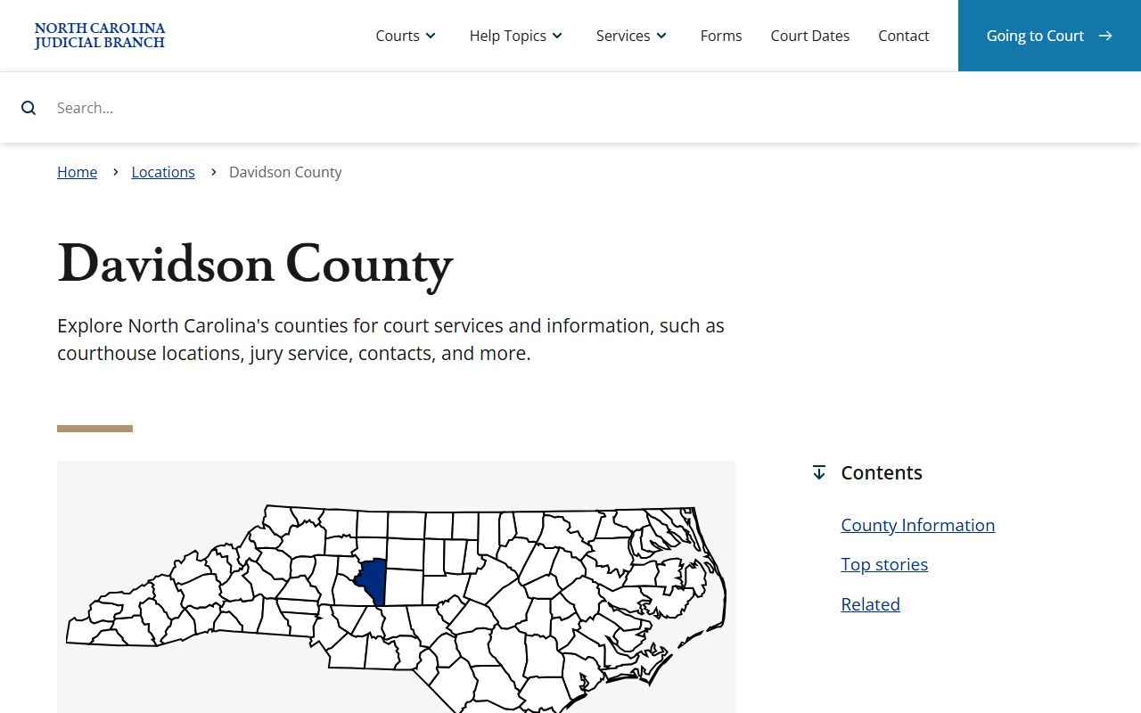 Davidson County criminal court records NC Courts page