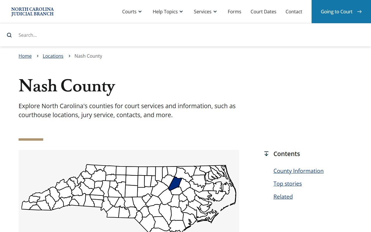 Nash County NC Courts page for criminal court records