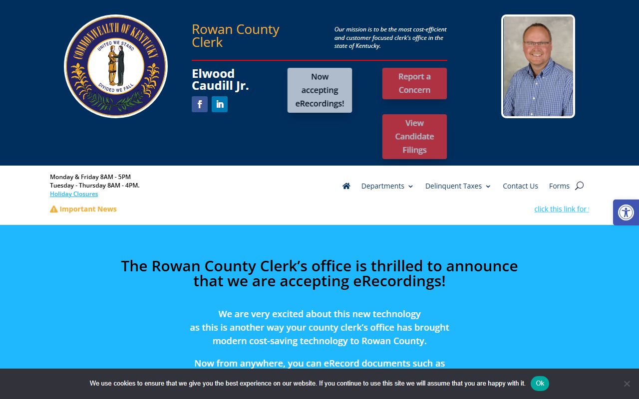 Rowan County Clerk of Court records department for criminal court records