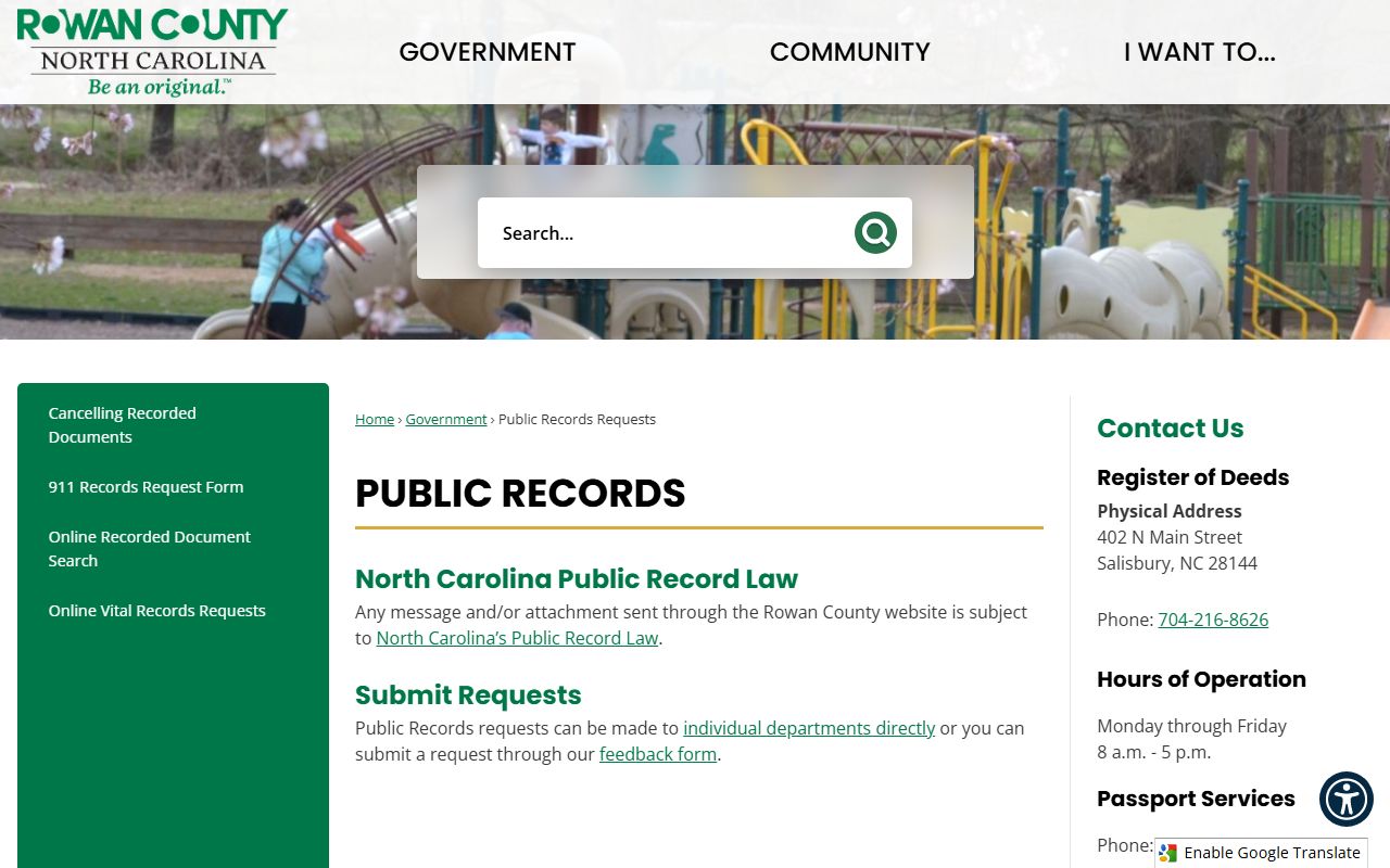 Rowan County public records request portal for criminal court records