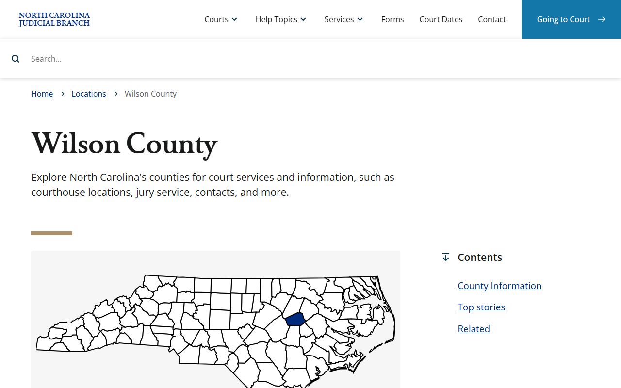 Wilson County NC Courts page for criminal court records