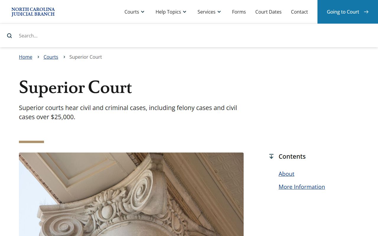 North Carolina Superior Court criminal case information